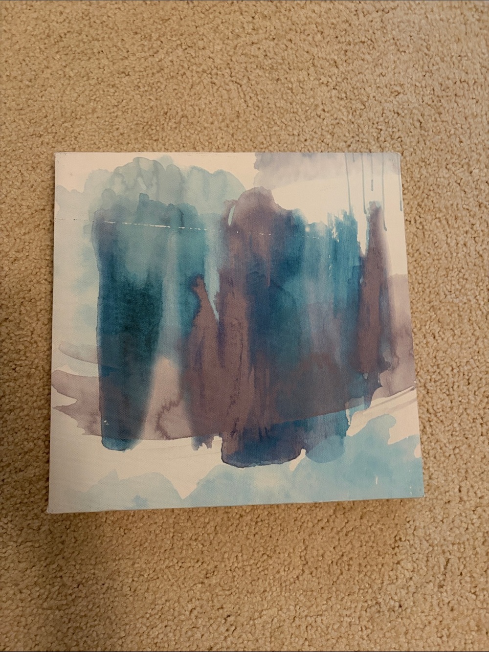 Calming Blue & Purple Abstract Canvas Wall Art